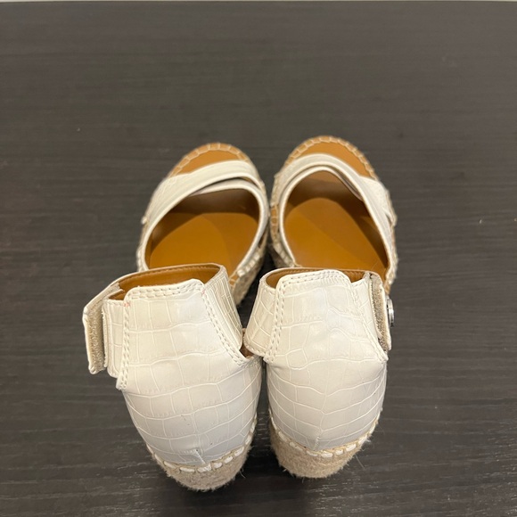 Franco Sarto Carlotta Espadrille Wedge Sandals Heels White Snake Embossed Size 8 - Picture 9 of 13
